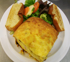 Quiche with ham and green chile in Las Cruces