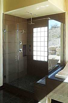 Glass shower doors and shower enclosures by Art Glass in Las Cruces