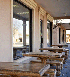 Outdoor restaurant patio in Las Cruces NM