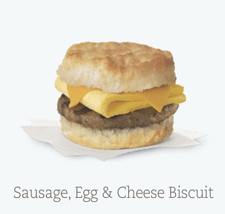 Sausage, Egg & Cheese Biscuit for breakfast in Las Cruces at Chick-fil-A