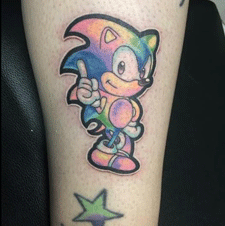 Cartoon tattoo done at DNA Tattoo Shop in Las Cruces