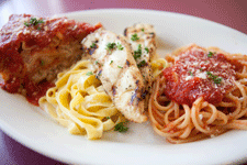 Chicken and spaghetti dish at Lorenzo's Italian Restaurant
