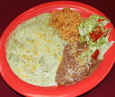Green Enchiladas at Los Compas Mexican Restaurant in Las Cruces