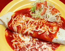 Red Burrito at Nopalito's Mexican Food Restaurant on Missouri Avenue in Las Cruces