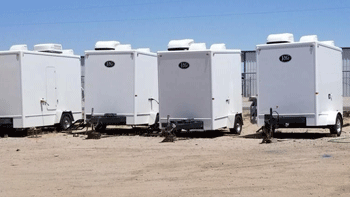 Portable toilets with air conditioning and heating for rent in Las Cruces