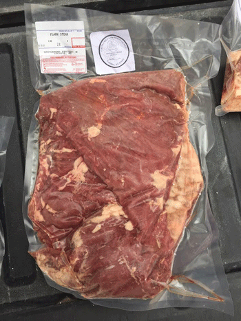 Premium all natural grass fed angus flank steak at Heartstone Angus Ranch in New Mexico