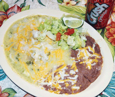 Enchilada plate at Bravo's Mexican Food Cafe in Las Cruces
