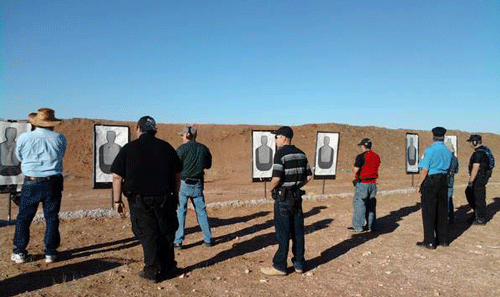 At the Las Cruces Shooting Range taking a concealed carry course