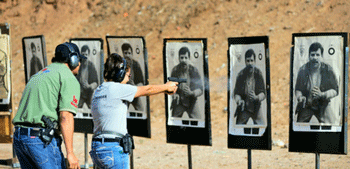 Target practice at a Concealed Carry Classes in Las Cruces