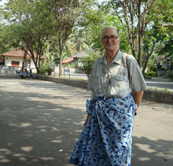 Wearing a sarong in Bali, Indonesia