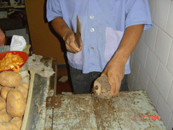 Chopping Brazil nuts