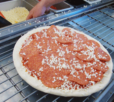 Fresh pepperoni pizza at Valley Pizza in Las Cruces, NM